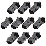 Comfoex 10 Pairs Boys Socks Low Cut Ankle Socks For Kids 8-10 4-6 6-8 Years Old Short Athletic Socks With Cushioned Sole