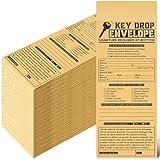 Geyee 500 Pcs Drop Key Envelopes Auto Shop Repair Service Drop Box Self Adhesive Envelopes for Auto Repair Shops and Mechanics Kraft 4.125 x 9.5 Inches(Classic)