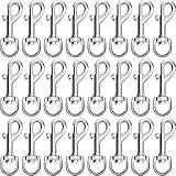 Therwen 24 Pcs Swivel Snap Hooks for Dog Leash Heavy Duty 2.76 Inch Flag Clasp Single Ended Clip Hooks Multipurpose Bolt Snap for Keychain Camera Strap Linking Pet Leash(Classic Style,0.59")