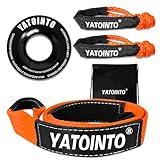 YATOINTO Snatch Block Ring, Soft Shackle 1/2'' and Recovery Ring, Tree Saver Strap 3" X 8' Winch Accessories for SUV ATV UTV Recovery Kit