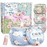 BlissfulOasis Scented Candles Set, 17.6 oz 4 Pack Home Scented Candles, 100-120 Hours Candle Present for Men and Women,Candles for Birthday, Fathers Day Presents