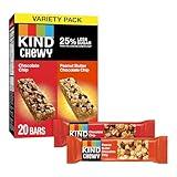 KIND Chewy Granola Bars, Chocolate Chip and Peanut Butter Chocolate Chip, Variety Pack, 100% Whole Grains, Gluten Free Bars, 0.81 oz (20 Count)