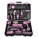 Pink Tool Set: Tool kit with 12V Cordless Drill Set for Women Home Hand Repair Tools Sets Drills Case
