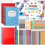 Gilprop 72 Pcs School Supplies Gift Box Set, Back to School Supplies Primary Middle College Bundle Essential Stuff Bulk Pen Notebook Colorful Stationery for Teacher Student Classroom