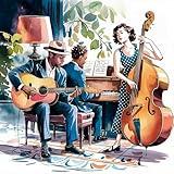 Swinging Chill Jazz: Picked Guitar, Piano & Upright Bass