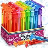 32 Pack Bubble for Kids Party Favors, 8 Style Mini Bubble Wands with Gift Box, Dinosaur Toys Bulk for Carnival Prizes Goodie Bag Stuffers Supplies, Birthday Bath Time Bubbles Blower Toy for Girl Boy