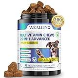 Dog Vitamins - 25-In-1 Dog Vitamins and Supplements Multivitamin For Dogs With Glucosamine Probiotics Omega-3 Dog Multivitamin Chewable For Coat, Heart, Hips & Joints, Digestion & Immune System 200pcs