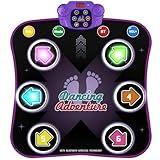 Flooyes Dance Mat Toys for 3-12 Year Old Kids, Electronic Dance Pad with Light-up 6-Button Wireless Bluetooth, Music Dance with 5 Game Modes, Birthday Toys Gifts for 3 4 5 6 7 8 9 10+ Year Old Girls