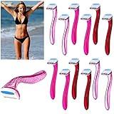 Honoson 12 Pieces T Type Bikini Razor Disposable Women Small Durable Travel Accessories Women Razors Shaver Pubic Hair Removal Beauty Razor for Body Cosmetic Tool(Rosy, Dark Pink, Light Pink)