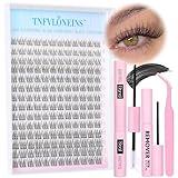 Natural Lash Extension Kit Wispy Lash Clusters Kit 168Pcs Eyelash Extension Kit 9-12MM Eyelash Clusters Lashes Individual Kit with Remover for Lash Extension, Bond and Seal and Tweezers by TNFVLONEINS