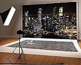 Laeacco 7x5ft Aerial View Famous Big City Backdrop for Photography Modern City Night View Background Skyscraper Urban Light Skyline Birthday Party Banner Online Live Broadcast Video Prop Photo Studio