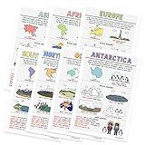 Quarterhouse Seven Continents Physical and Human Geography Poster Set, Social Studies Classroom Learning Materials for K-12 Students and Teachers, Set of 7, 12 x 18 Inches, Extra Durable