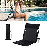 GFYYBKJ Foldable Seat for Poolside Chairs, Portable Outdoor Poolside Chairs for Edge of Pool, Beach Chair, SwimmingPool Accessories, Pool Seats for Edge,Beach Camping Picnic Lawn Accessories-Black