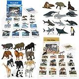 24 Small Animal Figurines Learning & Education Toys, Plastic Realistic Zoo Jungle Safari Sea Ocean Animal Figures, Preschool Learning Activities Matching Game Science Toys