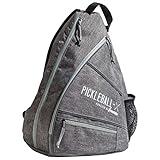 Franklin Sports Pickleball Bag - Men's and Women's Backpack - Official Adjustable Sling Bag of U.S Open Pickleball Championships - Gray/Gray