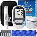 CareLiving MM1100 Blood Glucose Monitor Kit with 100 Test Strips, 100 Lancets, 1 Blood Glucose Meter, 1 Lancing Device, Diabetes Testing Kit, Portable Blood Sugar Test Kit, Glucometer Kit for Home