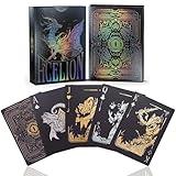WJPC Easy Shuffling Plastic Waterproof Playing Cards,Cool Black Dragon Poker Cards for Game and Party, Deck of Cards（Dragon