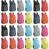 Dansydaisy Backpacks in Bulk - 17 Inch Foldable Backpacks with Elastic Draw Cord Bookbags for School, Outdoor Travel, Camping(Multicolor,24 Pcs)