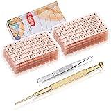 1200 Piece Acupressure Ear Beads Ear Counts Acupuncture Acupressure Tools Disposable with Acupuncture Point Chart Probe and Tweezers