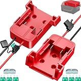 2-Pack 18V for Milwaukee M18 Battery Adapter for Power Wheels: Power Tool Drill Battery Adapter Converter for Power Wheels RC Car DIY Battery Connector Upgrade Conversion Kit with 30A Fuses 12AWG Wire