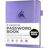 Clever Fox Password Book with alphabetical tabs. Internet Address Organizer Logbook. Small Pocket Password Keeper for Website Logins (Lavender)