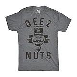 Crazy Dog Mens Holiday Novelty T Shirt Deez Nuts Funny Nutcracker Christmas Pun Shirt Meme Cringe Bro Ugly Sweater Party Tee Dark Heather Grey XL