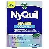 Vicks NyQuil Severe Cold, Flu, & Congestion Medicine, 24 Liquicaps, Maximum Strength, 24Count