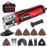 AVID POWER Oscillating Tool, 3.5-Amp Oscillating Multi Tool with 4.5° Oscillation Angle, 6 Variable Speeds and 13pcs Saw Accessories, Auxiliary Handle and Carrying Bag