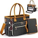 Derxizi Large Bible Cover Case for Women, Church Tote Bags for Bible Study Supplies, Christian Gifts for Women (Black) Water Resistant Easy to Clean