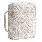 WOBAGMEN Bible Cover Case for Women,Large Bible Tote Bags for Women Organizer Quilted Bible Carrying Case for Girls,Bible Study Supplies Accessories Christian Gifts for Women(Pink Floral ，L)