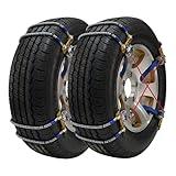 Totravel Snow Chains,Cable Tire Chain for Passenger Cars, Pickups, and SUVs, Universal Adjustable Em ergency Portable Snow Tire Chains, Tire Width 205 215 225 235 245