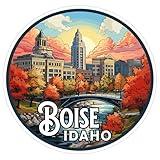 Boise Idaho Sticker 4 Inch Travel Souvenir City Destination - Waterproof Vinyl Decal for Laptop Water Bottle Car Tumbler - Durable Aesthetic Long-Lasting Stickers for Adults ID44990