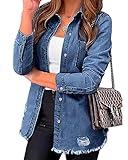 luvamia Influencers Picks Womens Clothes Summer Women'S Denim Shirt Womens Fall Tops And Blouses Demin Jackets Woman'S Cowgirl Shirts For Women Western Women Jackets Fashion Classic Blue Size Small