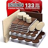 Felt Furniture Pads X-PROTECTOR 133 PCS Premium Furniture Pads - Felt Pads Furniture Feet Best Wood Floor Protectors - Protect Your Hardwood & Laminate Flooring! Brown and Beige