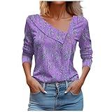 Today Deals Prime, Fall Tops for Women 2024 Trendy Casual Long Sleeve Dressy Blouses Fashion Asymmetric Neck Shirts Graphic Tees Try Before You Buy Womens Clothing (J Purple,X-Large)