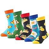 Crazy Socks for Kids Boys Socks 10-12 Years Old Silly Funny School Dress Fun Pizza Sock 6-8 Birthday Christmas Gift
