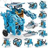 STEM 12-in-1 Education Solar Robot Toys for Boys Ages 8-13, DIY STEM Building Science Kit Birthday Gifts for Kids 8 9 10 11 12 13 14 Years Old, Solar Powered by The Sun