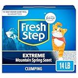 Fresh Step Extreme Clumping Litter With Febreze Freshness, Mountain Spring Scent Clumping Cat Litter With Guaranteed Odor Control, 14 lb. Box