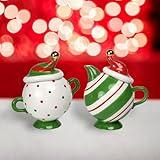 December Diamonds Peppermint Sugar and Creamer Set Christmas Carousel Collection 29-29433