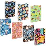 7 Pack Stretchable Book Covers, Jumbo Book Sleeves for Textbook Hardcover Books up to 9 x 11 Inches, Reusable, Washable and Protective Textbook Covers for School Kids Boys Girls