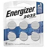 Energizer 2032 Batteries (6 Pack), 3V Lithium Coin Batteries