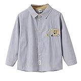 ZHICHUANG Undershirts Boys Kids Toddler Boys Girls Trend Cute Schcool Playful Shirt Jacket Long Sleeve Shirt Outwear Tops (Grey, 3-4 Years)