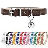 XS Dog Collar for Teacup Adjustable Teacup Dog Collar for Small Medium Large Dogs 3/8 inch Width (Brown, XS)