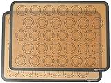 Amazon Basics Silicone, Non-Stick, Food Safe Baking Mat, Macaron, Pack of 2, Beige/Gray, Rectangular, 16.5" x 11.6"