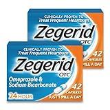 Zegerid OTC, Omeprazole Plus Sodium Bicarbonate, 24 Hour, Proton Pump Inhibitor (PPI), Heartburn Medicine, Acid Reducer, Two 42ct Cartons