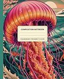 Composition Notebook College Ruled: Vintage Jellyfish Illustration. Stylish Aesthetic Journal for Students, Work, Office | 100 pages |