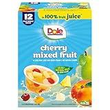 Dole Cherry Mixed Fruit in 100% Juice^ - Dole Fruit Bowls Snacks - 4 oz Fruit Bowls - 12 Pack