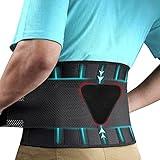 FEATOL Back Brace Support Belt-Lumbar Support Back Brace for Back Pain, Sciatica, Scoliosis, Herniated Disc Adjustable Support Straps-Lower Back Brace with Removable Lumbar Pad for Men & Women