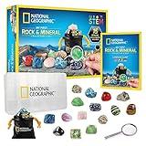 National Geographic Rocks & Mineral Collection - Rock Collection Box for Kids with 15 Gemstones and Crystals, Geology for Kids, Crystal Collection, Science Kit, Rock Gift (Amazon Exclusive)