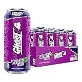 GHOST Energy Drink - 12-Pack, Welch's Grape, 16oz Cans - Energy & Focus & No Artificial Colors - 200mg of Natural Caffeine, L-Carnitine & Taurine - Gluten-Free & Vegan